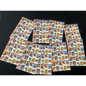 Vtg Lick And Stick Christmas Holiday Stickers, 9 Full Sheets Retro Unused New